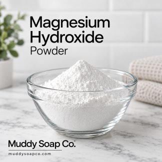 Magnesium Hydroxide Powder for cosmetic and deodorant formulations from Muddy Soap Co.