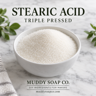 Triple Pressed Stearic Acid fine granules from Muddy Soap Co.