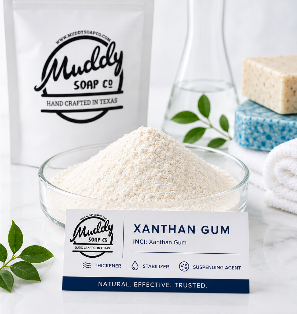 Muddy Soap Co Xanthan Gum cosmetic-grade thickener and stabilizer for skincare and hair care formulations