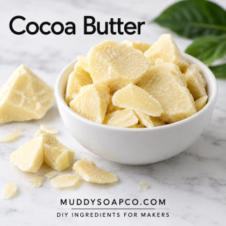 Pure Cocoa Butter for cosmetic formulations from Muddy Soap Co.